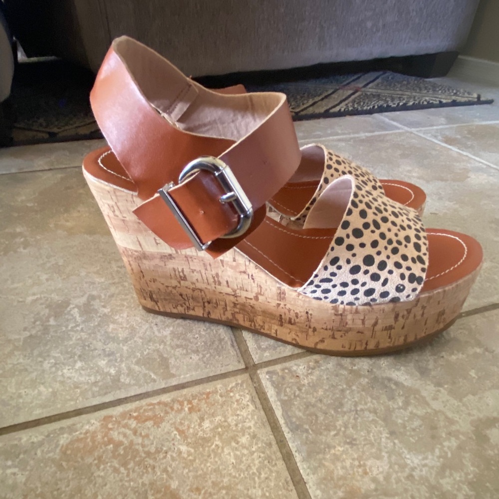Cheetah wedge heels